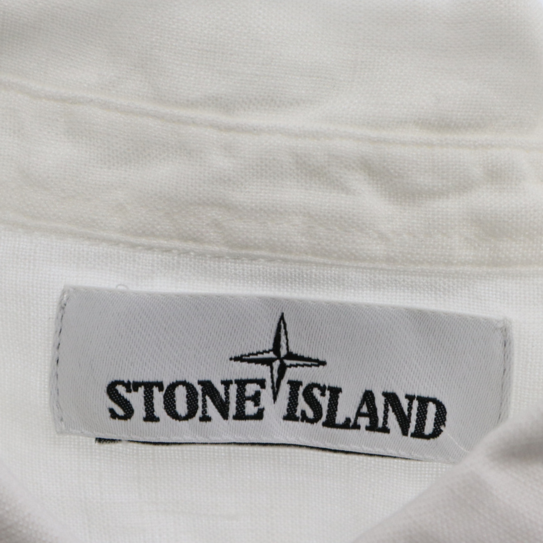 STONE ISLAND(ストーンアイランド)のSTONE ISLAND ストーンアイランド リネン 半袖ポロシャツ ホワイト 701511401 メンズのトップス(ポロシャツ)の商品写真