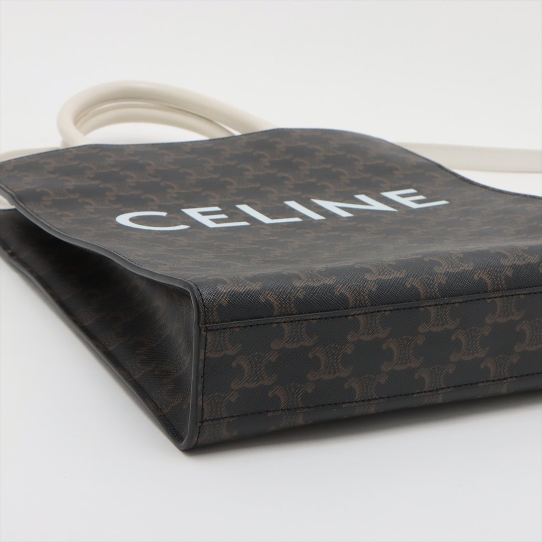 celine(セリーヌ)のセリーヌ バーティカルカバ PVC×レザー  ブラック×ホワイト レディー レディースのバッグ(トートバッグ)の商品写真