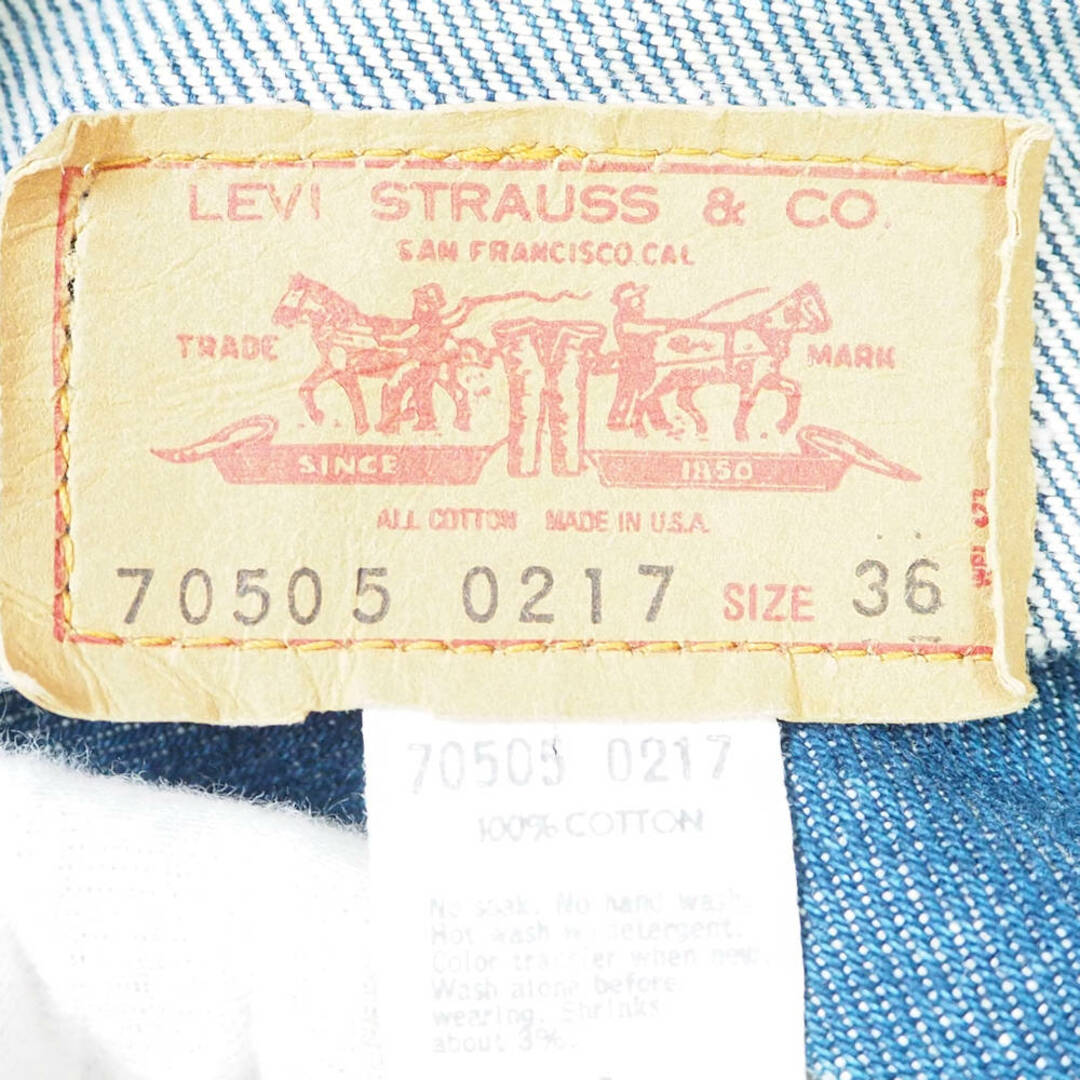 levis リーバイス　Gジャン　デニムジャケット　70505 布ケアタグ　36silverfox