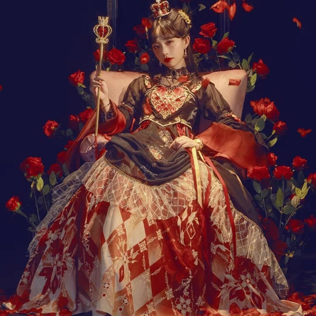 ディズニー ハートの女王  風 ワンピース レディース 漢服 エンタメ/ホビーのコスプレ(衣装)の商品写真