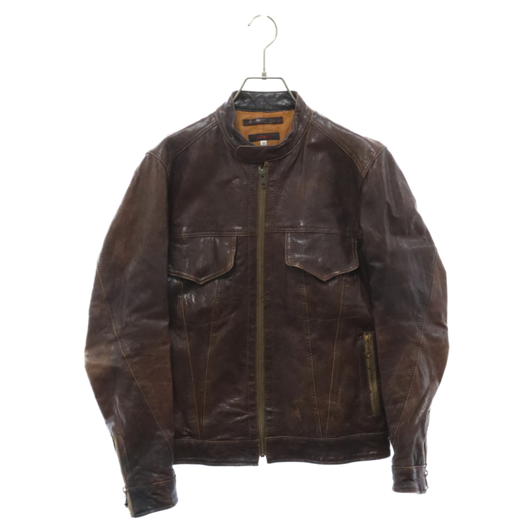 577センチ身幅FULLCOUNT フルカウント LEATHER JACKET RIDERS シングルライダース ジャケット ブラウン