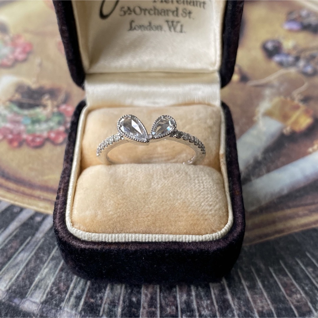 天然ローズカットダイヤモンド プラチナ 鑑別書付き レディースのアクセサリー(リング(指輪))の商品写真