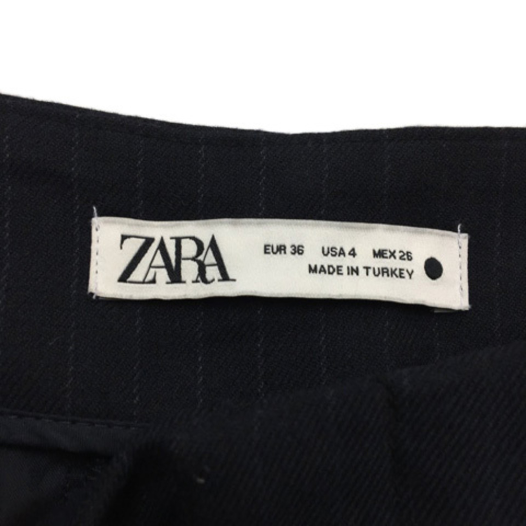 ZARA(ザラ)のザラ パンツ テーパード ロング ストライプ USA 4 黒 紺 ブラック レディースのパンツ(その他)の商品写真