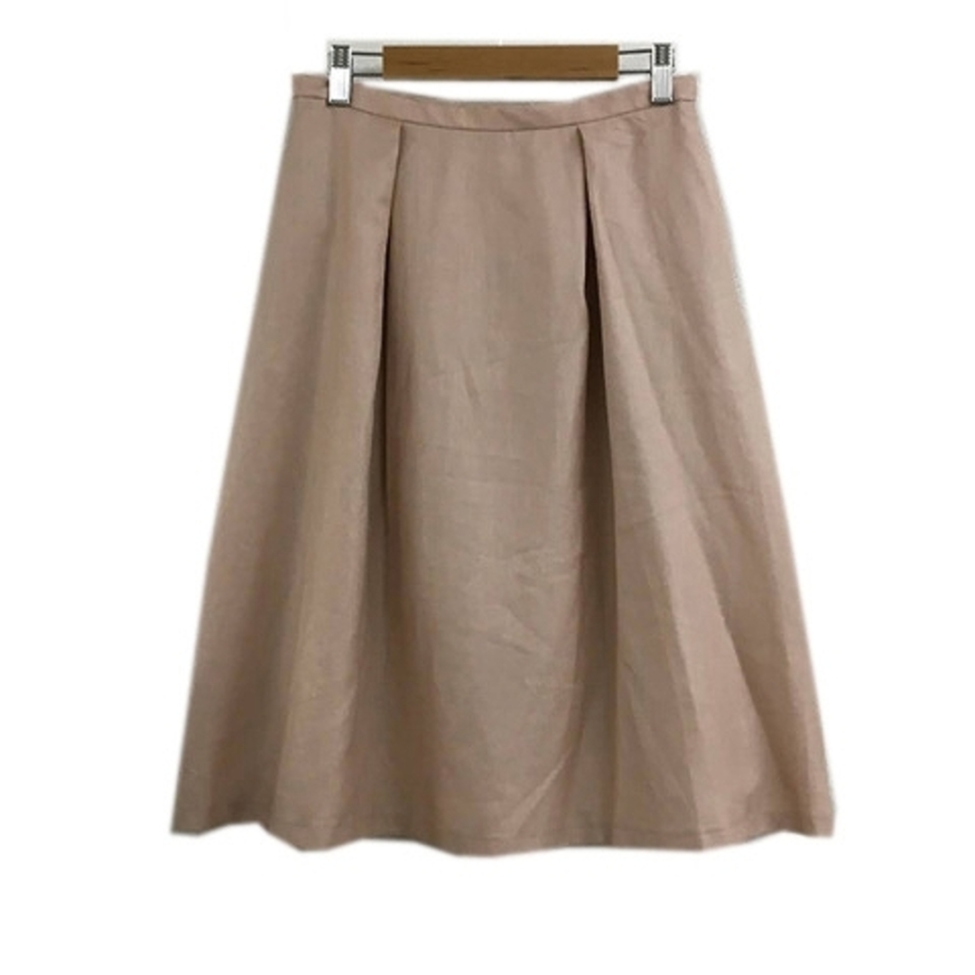 NATURAL BEAUTY BASIC(ナチュラルビューティーベーシック)のナチュラルビューティーベーシック スカート フレア 膝丈 L ピンク ベージュ レディースのスカート(ひざ丈スカート)の商品写真