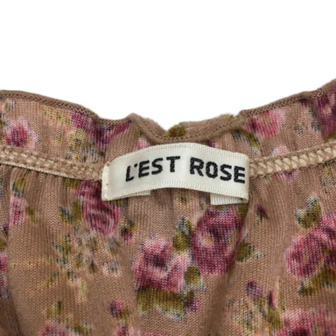 L'EST ROSE(レストローズ)のレストローズ カットソー プルオーバー リボン 花柄 ノースリーブ M ピンク レディースのトップス(カットソー(半袖/袖なし))の商品写真