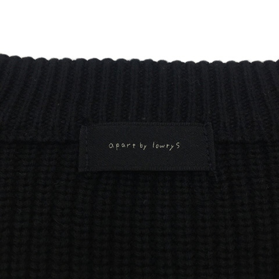 apart by lowrys(アパートバイローリーズ)のアパートバイローリーズ ワンピース ニット 膝丈 無地 リブ 七分袖 F 黒 レディースのワンピース(ひざ丈ワンピース)の商品写真