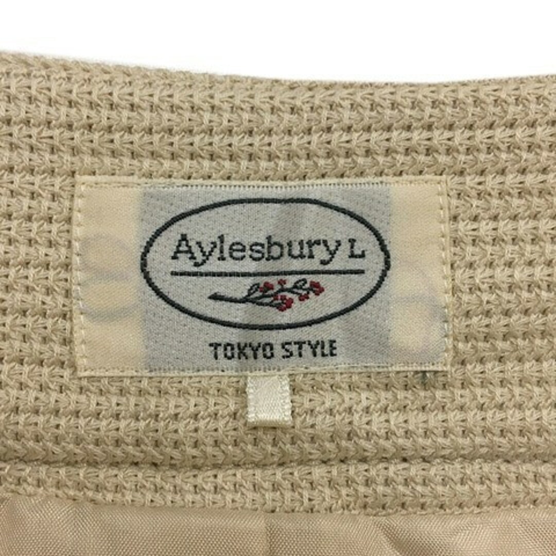 Aylesbury(アリスバーリー)のアリスバーリー コート ノーカラー ミドル 無地 長袖 L ベージュ 白 レディースのジャケット/アウター(その他)の商品写真