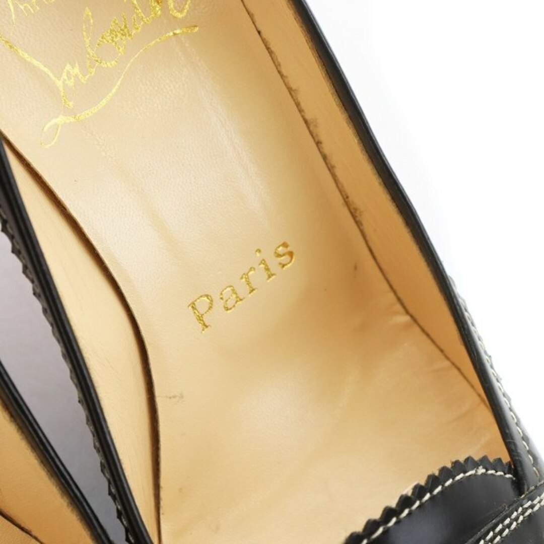 Christian Louboutin(クリスチャンルブタン)のクリスチャンルブタン パンプス レザーオープントゥ 34.5 21.5cm 黒 レディースの靴/シューズ(ハイヒール/パンプス)の商品写真