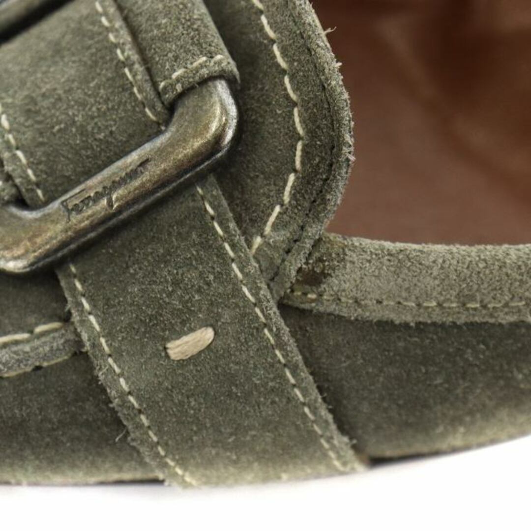 Salvatore Ferragamo(サルヴァトーレフェラガモ)のサルヴァトーレフェラガモ パンプス モカシン スエード 4.5 21cm カーキ レディースの靴/シューズ(ハイヒール/パンプス)の商品写真