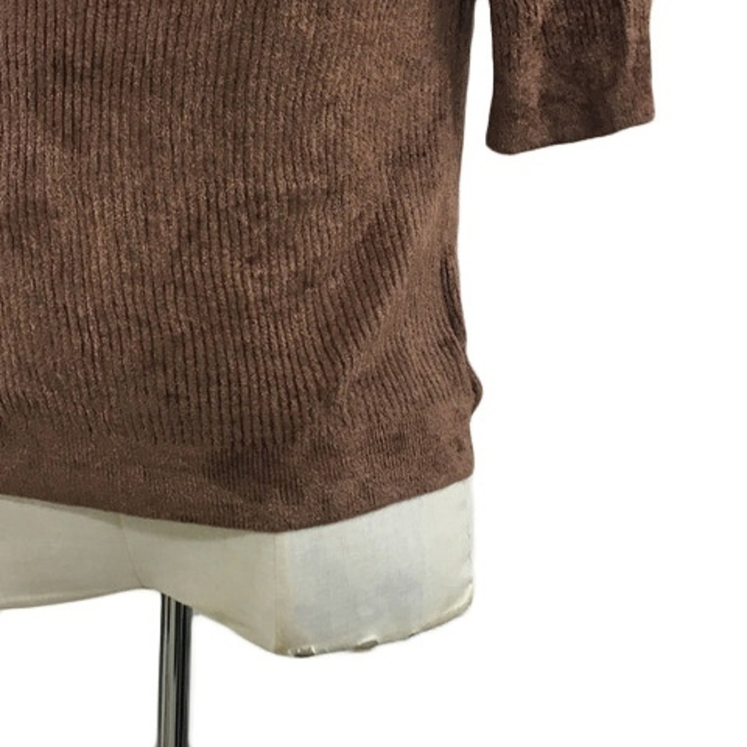 ROPE’(ロペ)のロペ セーター ニット プルオーバー 無地 リブ 五分袖 38 茶 レディースのトップス(ニット/セーター)の商品写真