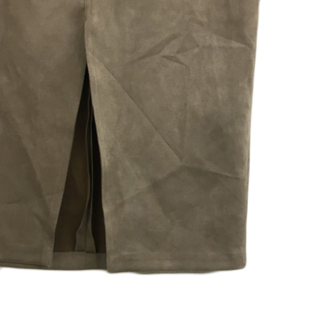 ZARA(ザラ)のザラ スカート タイト ロング 無地 スエード調 USA L 茶 ベージュ レディースのスカート(ロングスカート)の商品写真