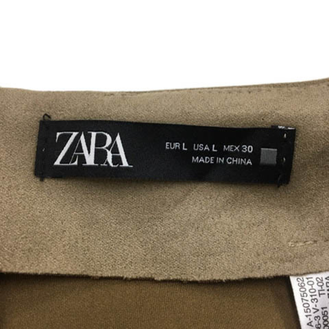 ZARA(ザラ)のザラ スカート タイト ロング 無地 スエード調 USA L 茶 ベージュ レディースのスカート(ロングスカート)の商品写真