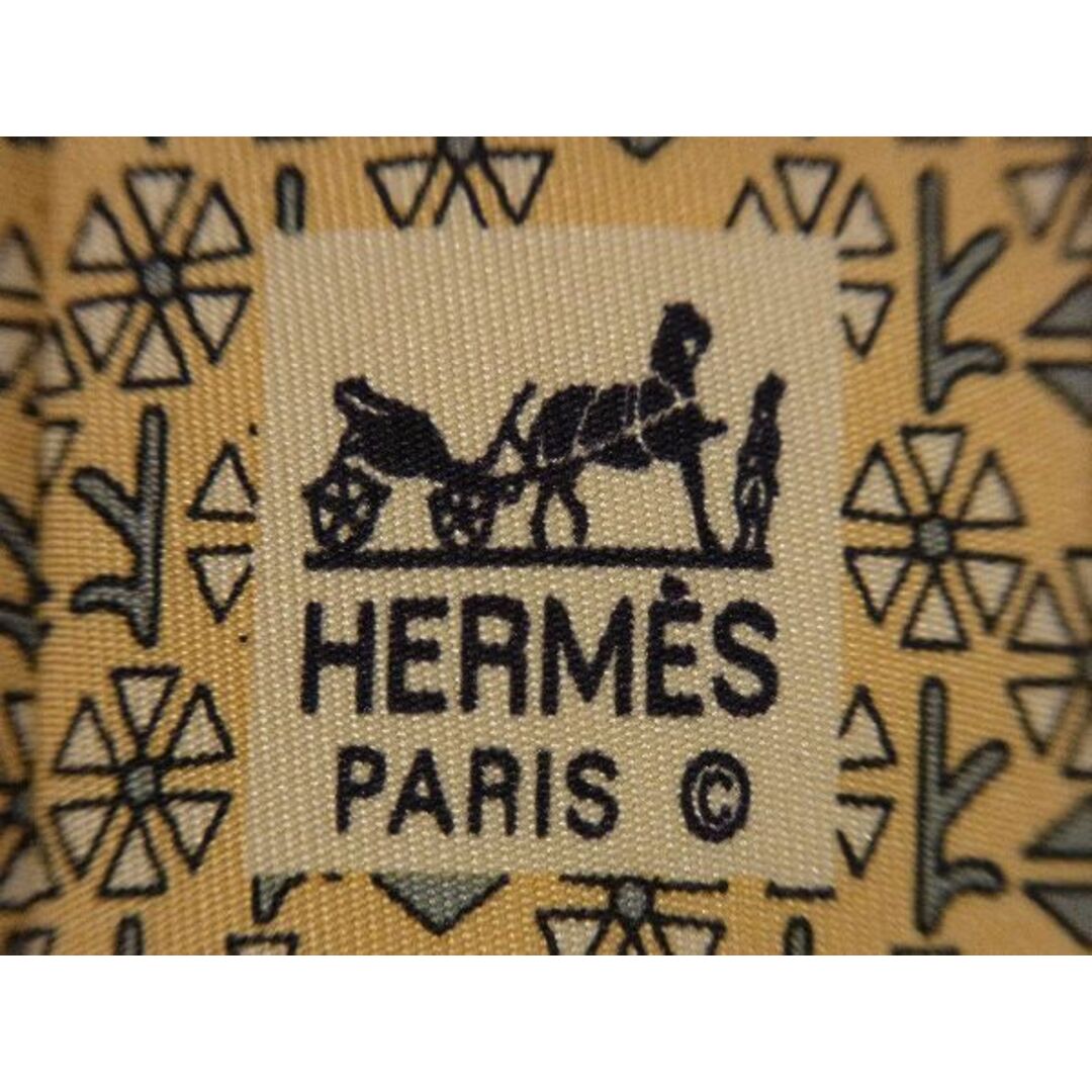 Hermes(エルメス)のHERMES エルメス シルク100% 総柄 ネクタイ ビジネス 紳士 メンズ イエロー系 DD3921 メンズのファッション小物(ネクタイ)の商品写真