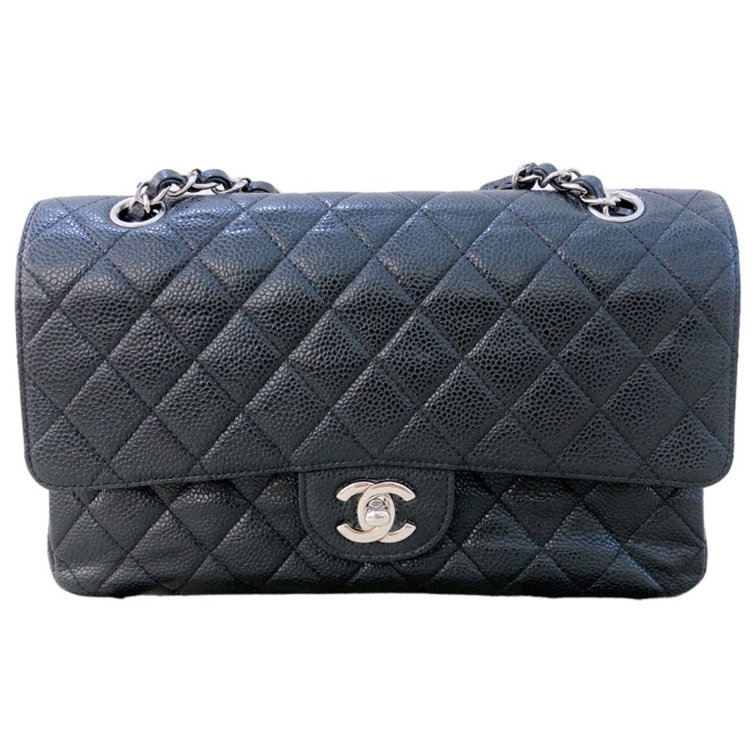 ターンロック外側シャネル CHANEL マトラッセ25 A01112 ブラック キャビアスキン レディース ショルダーバッグ