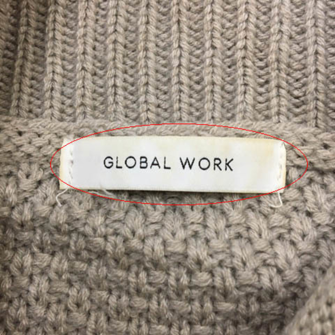 GLOBAL WORK(グローバルワーク)のグローバルワーク セーター ニット 無地 スリット 長袖 F グレー レディースのトップス(ニット/セーター)の商品写真