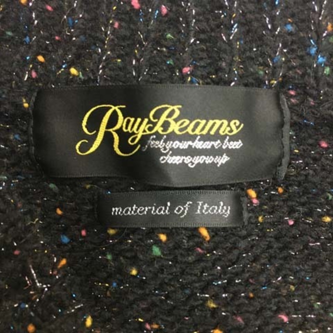 Ray BEAMS(レイビームス)のレイビームス セーター チュニック ニット ウール ミックス 七分袖 黒 レディースのトップス(ニット/セーター)の商品写真