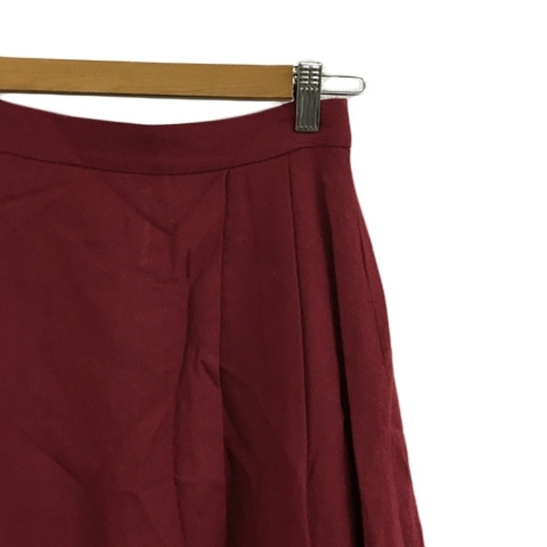 NOLLEY'S(ノーリーズ)のノーリーズ sophi スカート フレア 膝丈 ウール 無地 タック 36 赤 レディースのスカート(ひざ丈スカート)の商品写真