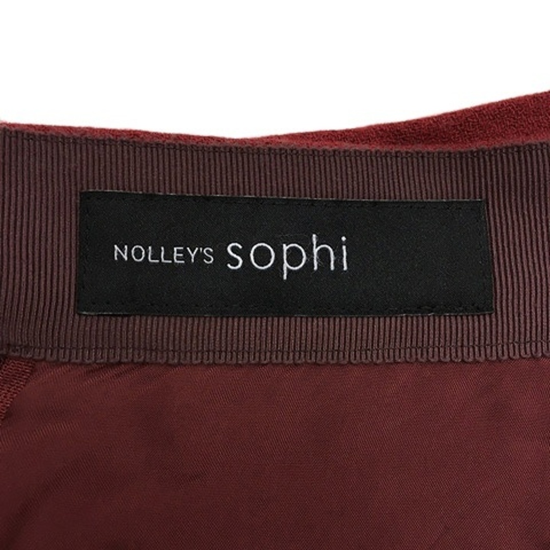 NOLLEY'S(ノーリーズ)のノーリーズ sophi スカート フレア 膝丈 ウール 無地 タック 36 赤 レディースのスカート(ひざ丈スカート)の商品写真