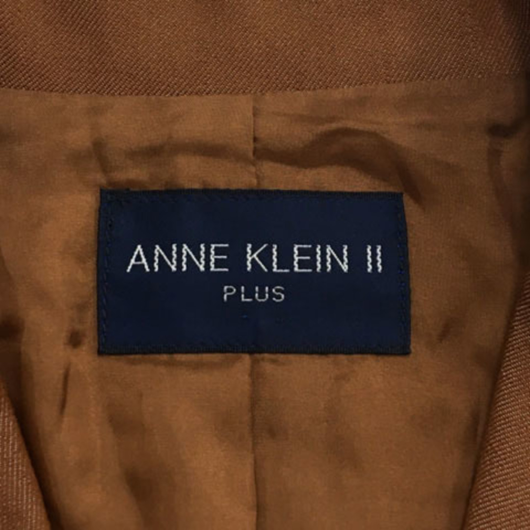 ANNE KLEIN(アンクライン)のアンクライン Ⅱ PLUS ジャケット テーラード 比翼仕立て 長袖 15 茶 レディースのジャケット/アウター(その他)の商品写真