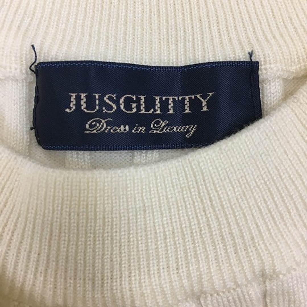 JUSGLITTY(ジャスグリッティー)のジャスグリッティー Dress in Luxury セーター 七分袖 2 白 レディースのトップス(ニット/セーター)の商品写真