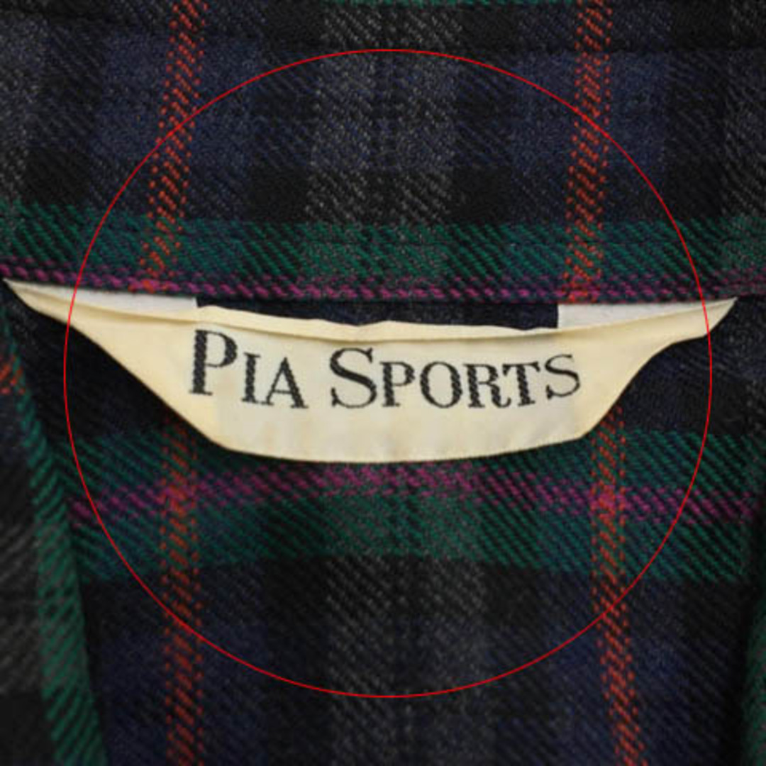 other(アザー)のピアスポーツ シャツ カジュアル チェック ウール 刺繍 ロゴ 長袖 3 緑 メンズのトップス(シャツ)の商品写真