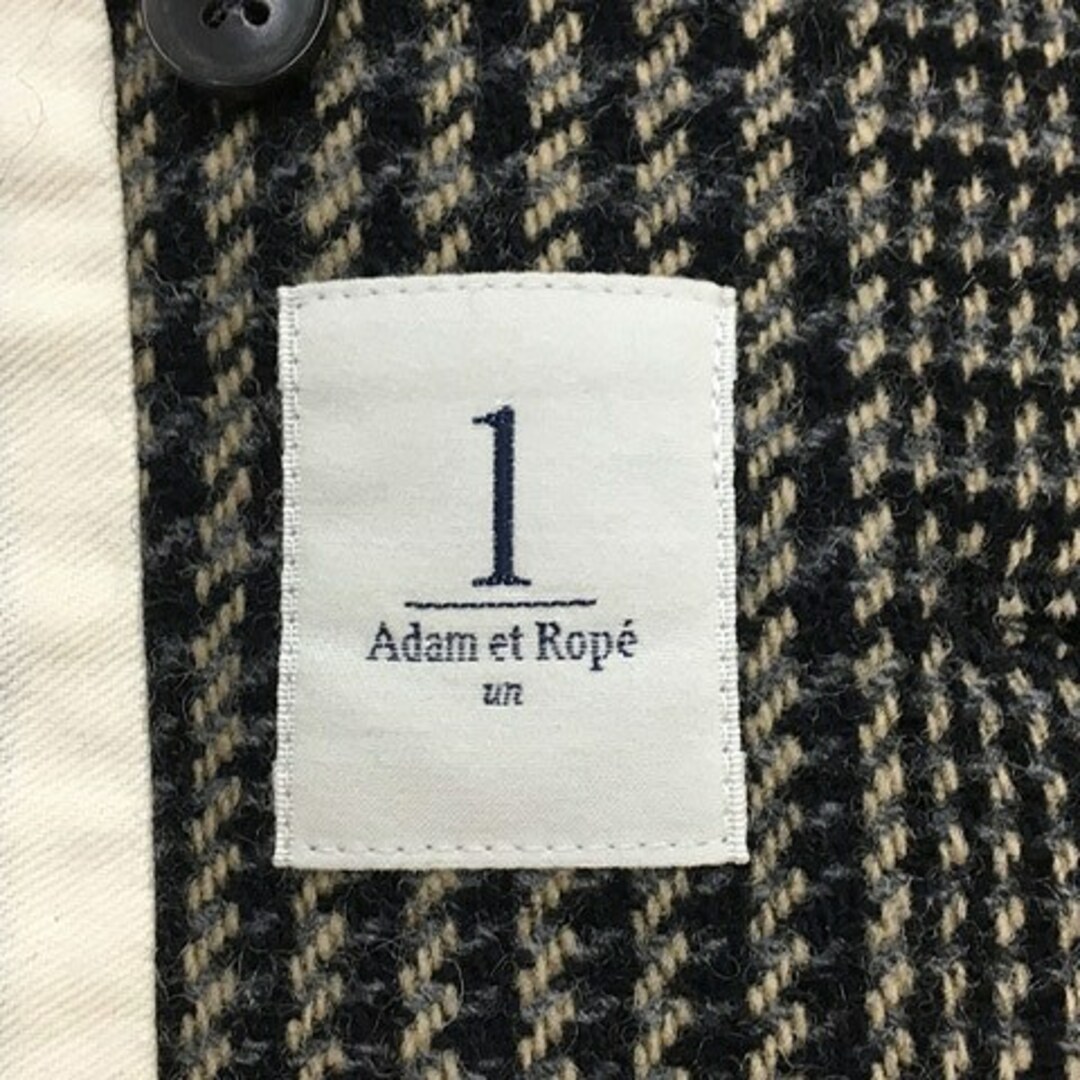 Adam et Rope'(アダムエロぺ)のアダムエロペ un1 コート チェスター チェック 長袖 36 黒 ベージュ レディースのジャケット/アウター(その他)の商品写真