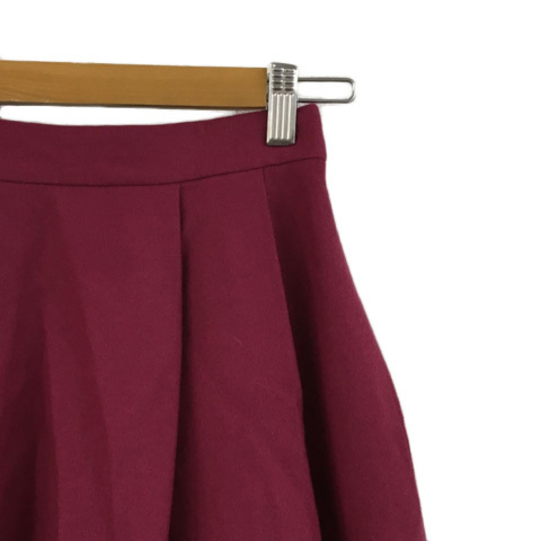 LAISSE PASSE(レッセパッセ)のレッセパッセ スカート フレア 膝丈 ウール ウエストゴム 36 紫 ピンク レディースのスカート(ひざ丈スカート)の商品写真