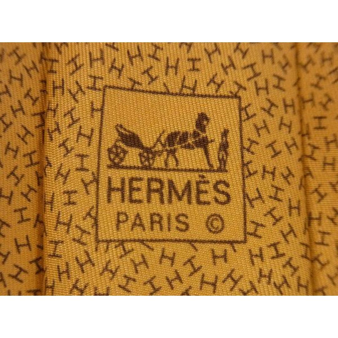 Hermes(エルメス)の■美品■ HERMES エルメス シルク100% 総柄 ネクタイ ビジネス 紳士 メンズ イエロー系 DD3917 メンズのファッション小物(ネクタイ)の商品写真