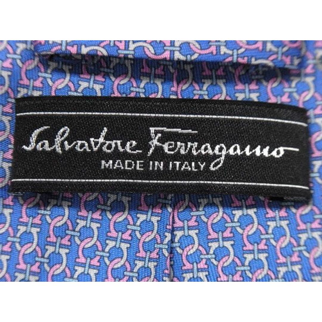 Salvatore Ferragamo(サルヴァトーレフェラガモ)のSalvatore Ferragamo フェラガモ シルク100% 総柄 ネクタイ 紳士 メンズ ライトブルー系×マルチカラー DD1218 メンズのファッション小物(ネクタイ)の商品写真