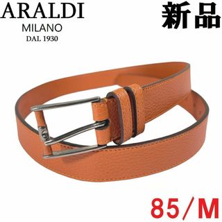 バーニーズニューヨーク(BARNEYS NEW YORK)の【新品◆イタリア製】Araldi1930ドレスベルト 85オレンジ  アラルディ(ベルト)