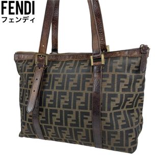 フェンディ(FENDI)の✨良品　FENDI フェンディ　トートバッグ　ズッカ　キャンバス　レザー　手提げ(トートバッグ)