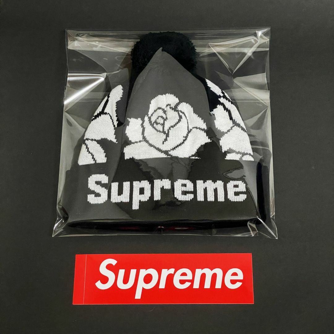 Supreme(シュプリーム)のSupreme Rose Beanie ローズ ビーニー ニット帽 ブラック メンズの帽子(ニット帽/ビーニー)の商品写真