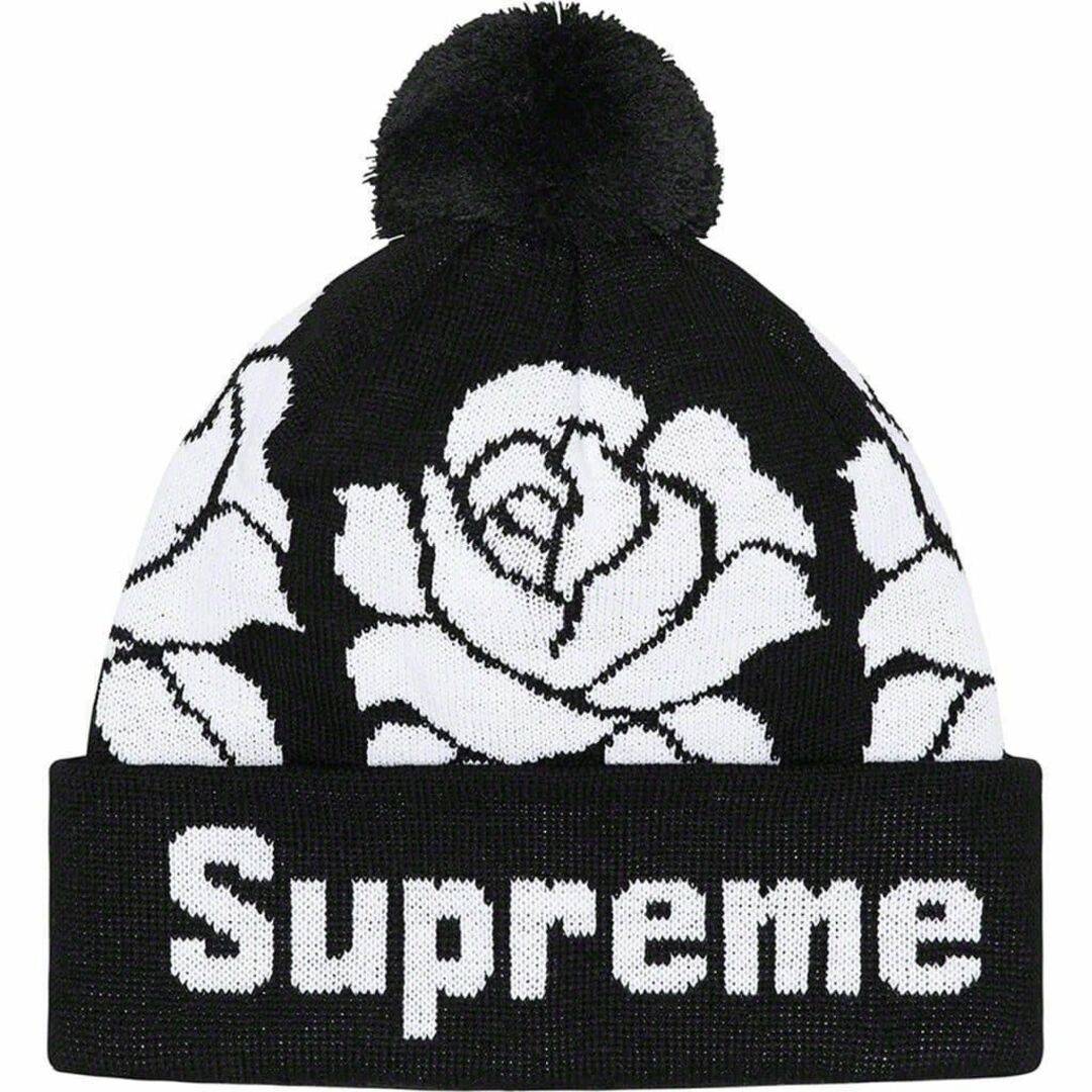 Supreme(シュプリーム)のSupreme Rose Beanie ローズ ビーニー ニット帽 ブラック メンズの帽子(ニット帽/ビーニー)の商品写真
