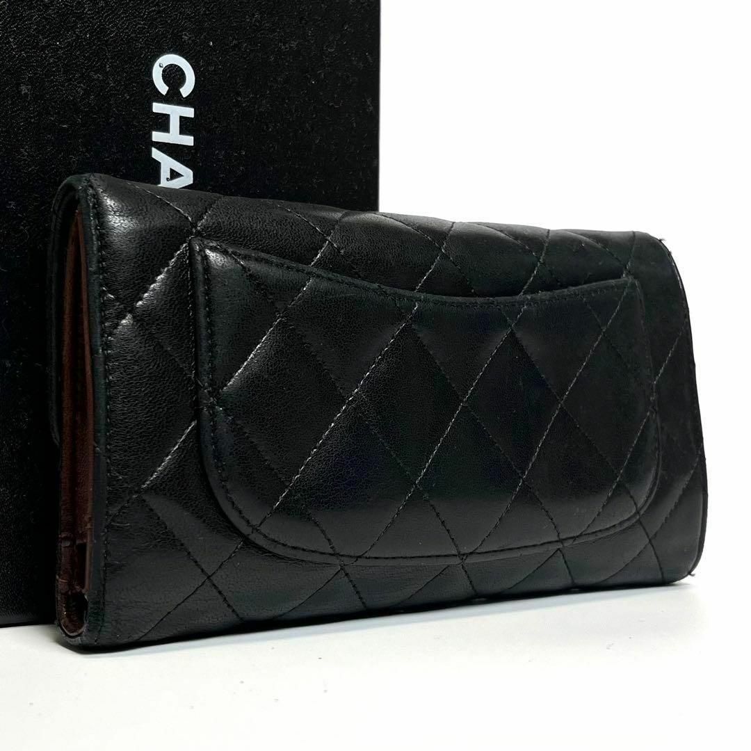 CHANEL(シャネル)の【良品】CHANEL 折財布　長財布　黒　ブラック　レザー　小銭　コイン　カード レディースのファッション小物(財布)の商品写真