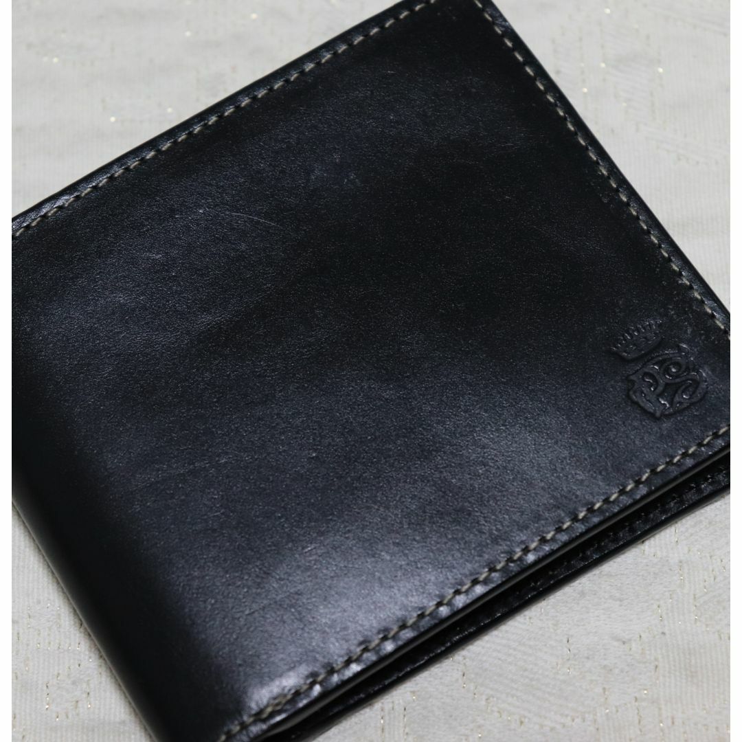 新品【ポールスミス コレクション】蝋引き PCワックスシリーズ 二つ折り財布 黒