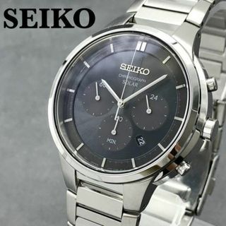 セイコー(SEIKO)の新品★セイコー クロノグラフ SEIKO ソーラー デイト メンズ腕時計(腕時計(アナログ))