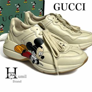 グッチ(Gucci)の【極美品】グッチ　ディズニー　ライトン　スニーカー　ダッドシューズ　白　厚底(スニーカー)