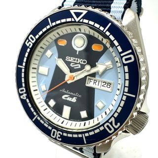 セイコー(SEIKO)のセイコー SEIKO スーパーカブコラボ 4R36-15A0 セイコー5 自動巻き デイデイト 腕時計 SS シルバー 新品同様(腕時計(アナログ))