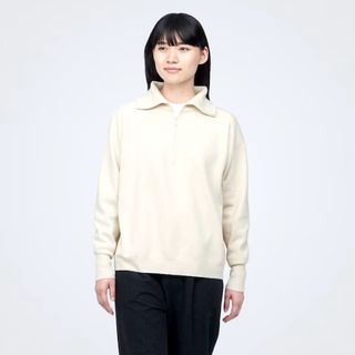 ムジルシリョウヒン(MUJI (無印良品))のプリン様専用　無印★洗えるミラノリブ編みハーフジップセーター M(ニット/セーター)