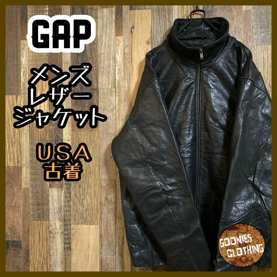 GAP - GAP メンズ ギャップ レザー ジャケット 革ジャン L 古着 90s ...