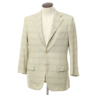 キトン(KITON)の【中古】キートン Kiton チェック ウール テーラードジャケット ライトグリーン系xオレンジ【サイズ48　Drop7 】【メンズ】(テーラードジャケット)