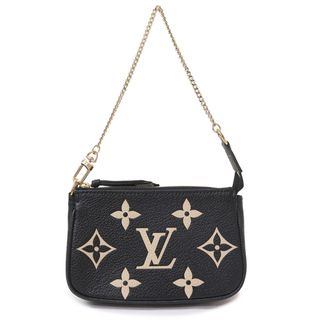 ルイヴィトン(LOUIS VUITTON)のルイ ヴィトン ミニ ポシェット アクセソワール アクセサリーポーチ チェーンバッグ バイカラー モノグラムアンプラント レザー ノワール ブラック ベージュ 黒 ゴールド金具 M80732 箱付 LOUIS VUITTON（新品・未使用品）(ポーチ)