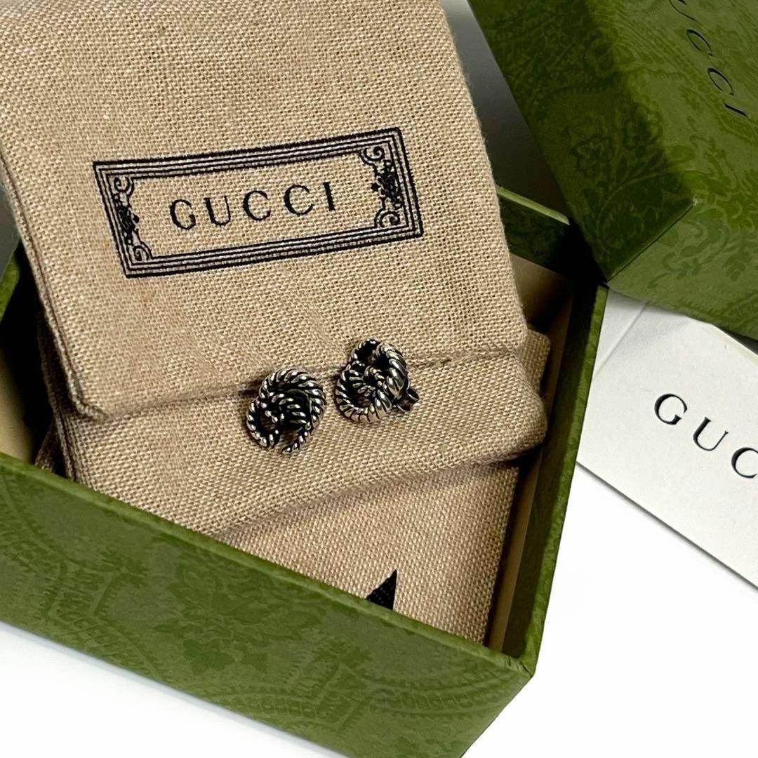 Gucci(グッチ)の【美品☆付属品完備】グッチ　ダブルg マーモント　シルバー　ピアス メンズのアクセサリー(ピアス(両耳用))の商品写真