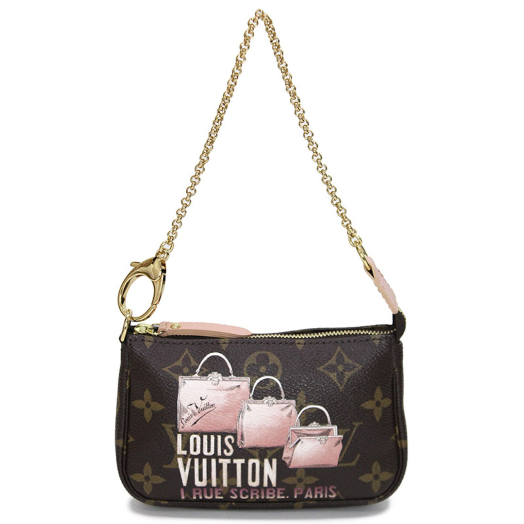 LOUIS VUITTON(ルイヴィトン)のルイ ヴィトン ミニ ポシェット アクセソワール 化粧 コスメ チェーン バッグ アクセサリー ポーチ モノグラム バッグ柄 トランク ブラウン 茶 ゴールド金具 M60245 箱付 LOUIS VUITTON（新品・未使用品） レディースのファッション小物(ポーチ)の商品写真