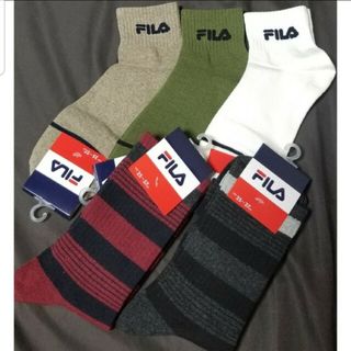 フィラ(FILA)のFILA　フィラ　25-27cm　ロゴ入　ソックス　靴下　５足セット②　新品(ソックス)