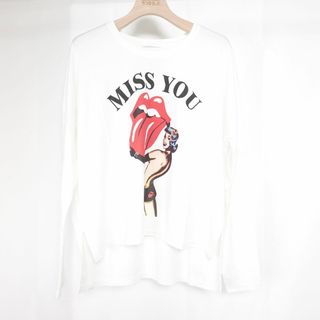 ヒステリックグラマー(HYSTERIC GLAMOUR)のヒステリックグラマーHYSTERIC GLAMOUR 7分丈Tシャツ 白　フリー(シャツ/ブラウス(長袖/七分))