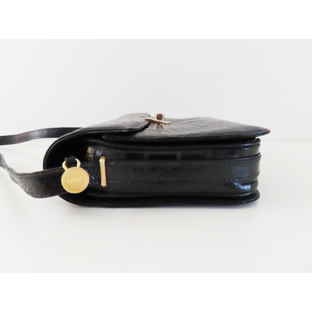 Chloe(クロエ)のM01 Chloe クロエ クロコダイル ターンロック ショルダーバッグ ブラック レディースのバッグ(ショルダーバッグ)の商品写真