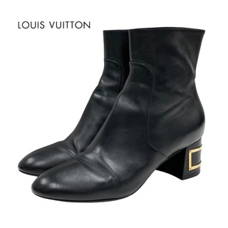 ルイヴィトン(LOUIS VUITTON)のルイヴィトン LOUIS VUITTON ブリスライン ブーツ ショートブーツ アンクルブーツ 靴 シューズ LVサークル レザー ブラック(ブーツ)