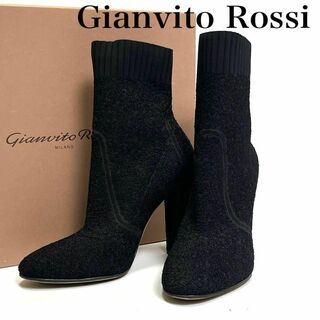 Gianvito Rossi - 【美品⭐︎付属品完備】ジャンヴィットロッシ　ブーツ　ニット　ヒール　ブラック