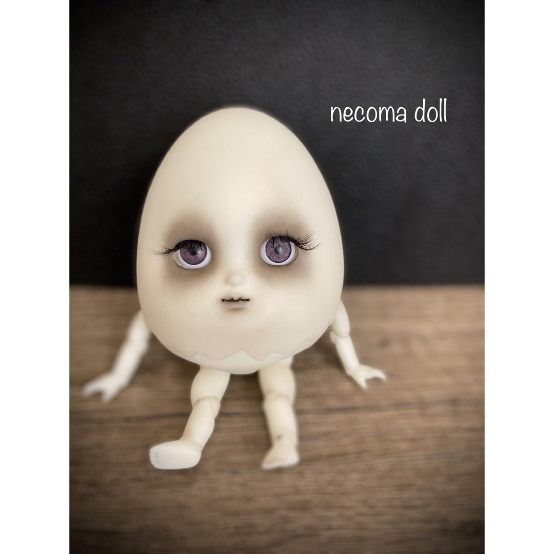 専用【necoma doll】キモカワ病みたまごちゃん◆ホワイト◆パープル